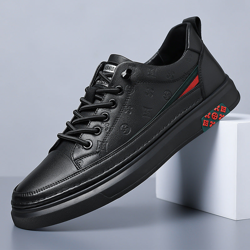 Scarpe casual da uomo Valstrend in pelle di mucca, morbide con fondo resistente, stile alla moda e comfort.