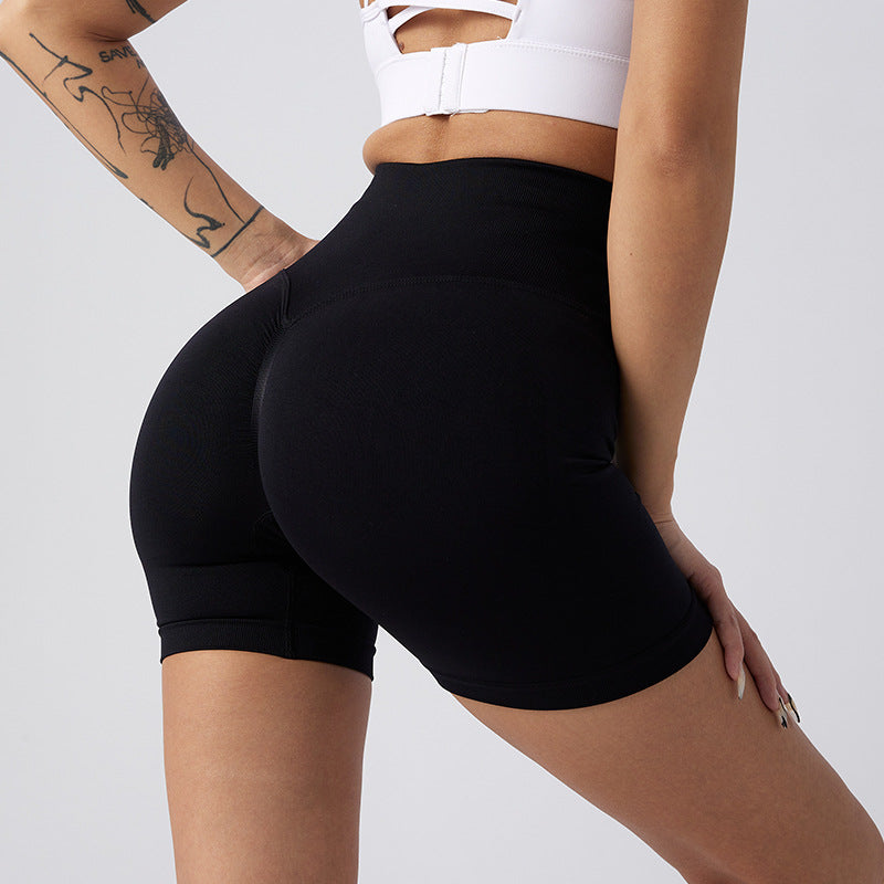 Leggings sportivi da donna Valstrend, cycling e yoga, con vita a compressione, in colore pesca, ideali per allenamenti e relax