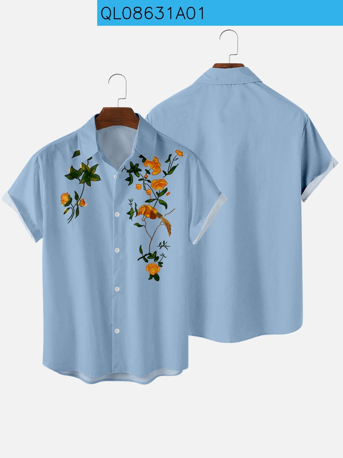 Camicia da uomo a righe digital print valstrend, tessuto leggero con motivo colorato, collo classico e maniche lunghe.