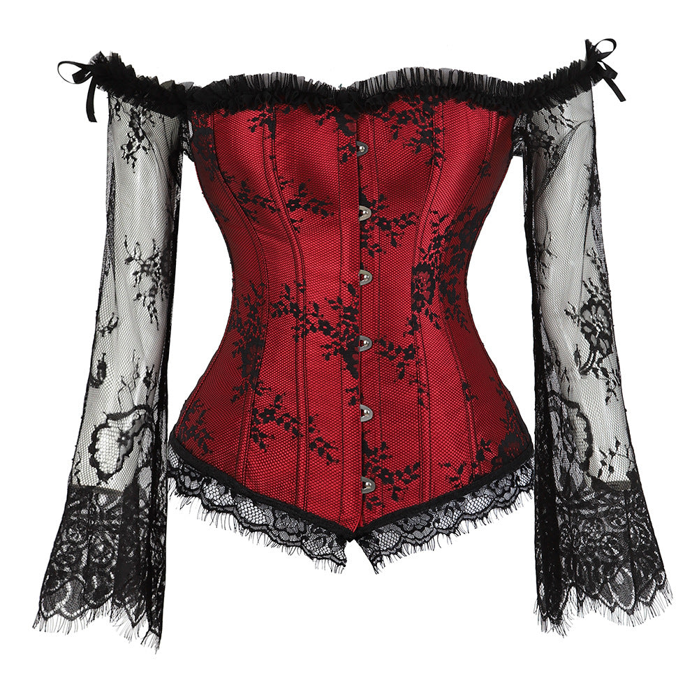 Top donna di lusso Valstrend con maniche lunghe e pizzo, dettagli eleganti e tessuto raffinato.