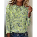 Maglietta casual da donna Valstrend shop con stampa 3D a maniche lunghe, stile alla moda e design confortevole.