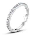 Simple 925 Sterling Silver Fine Row Diamond Ring