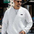 Felpa da uomo Valstrend con motivo check, maniche lunghe e superficie bump, stile casual e trendy per primavera e autunno.