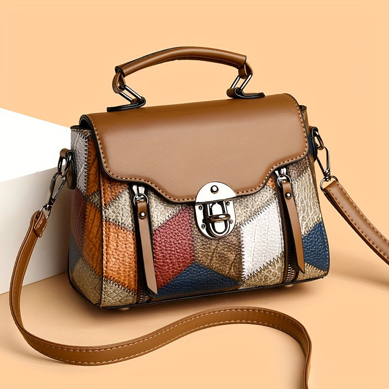 Borsa a tracolla donna Valstrend con motivo trapuntato e dettagli in stile vintage, scomparto anti-furto e tracolla regolabile.