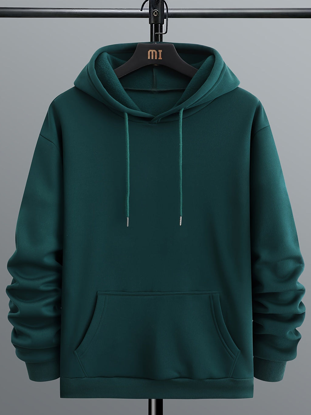 Felpa con cappuccio da uomo Valstrend, maglione a maniche lunghe in tinta unita con tasca a marsupio, stile sportivo e casual.