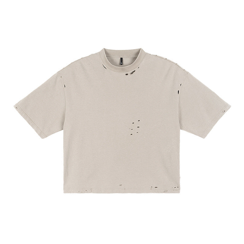 T-shirt uomo retrò largo e cropped di Valstrend shop, stile casual con taglio corto e comodo, in tessuto leggero.