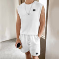 Completo sportivo da uomo Valstrend, canotta senza maniche e pantaloncini in tessuto leggero, ideale per allenamenti e sport all'aperto