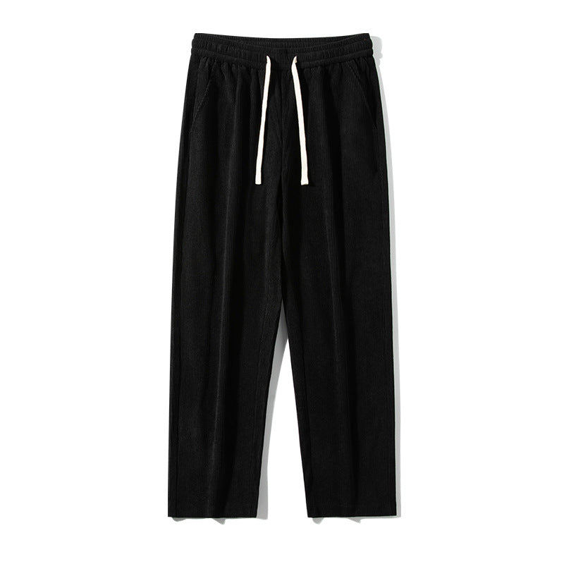 Pantaloni casual in velluto a costine da uomo, marchio Valstrend Shop, con tasche frontali e vestibilità comoda.