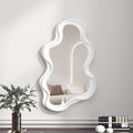 Specchio da trucco a forma di nuvola di Valstrend, specchio a parete decorativo per studentessa, con cornice bianca e superficie riflettente