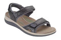 Sandali donna Valstrend flat con punta a occhiello, chiusura in velcro e design casual con tomaia traforata.