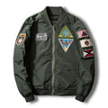 Giacca in cotone autunnale e invernale Valstrend Air Force Baseball, stile casual, con dettagli di tooling e chiusura frontale.