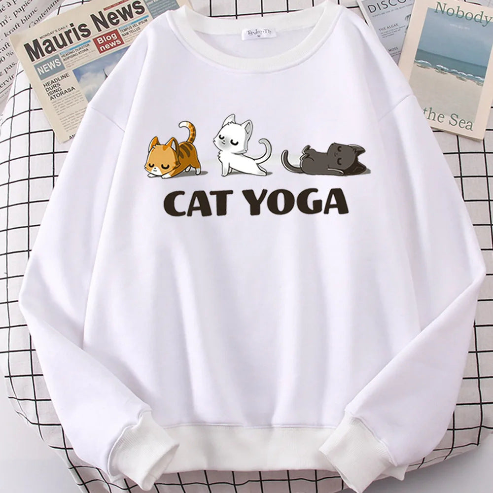 Maglione yoga stampato da donna Valstrend, morbido e comodo, con motivo grafico colorato, ideale per attività sportive e casual.