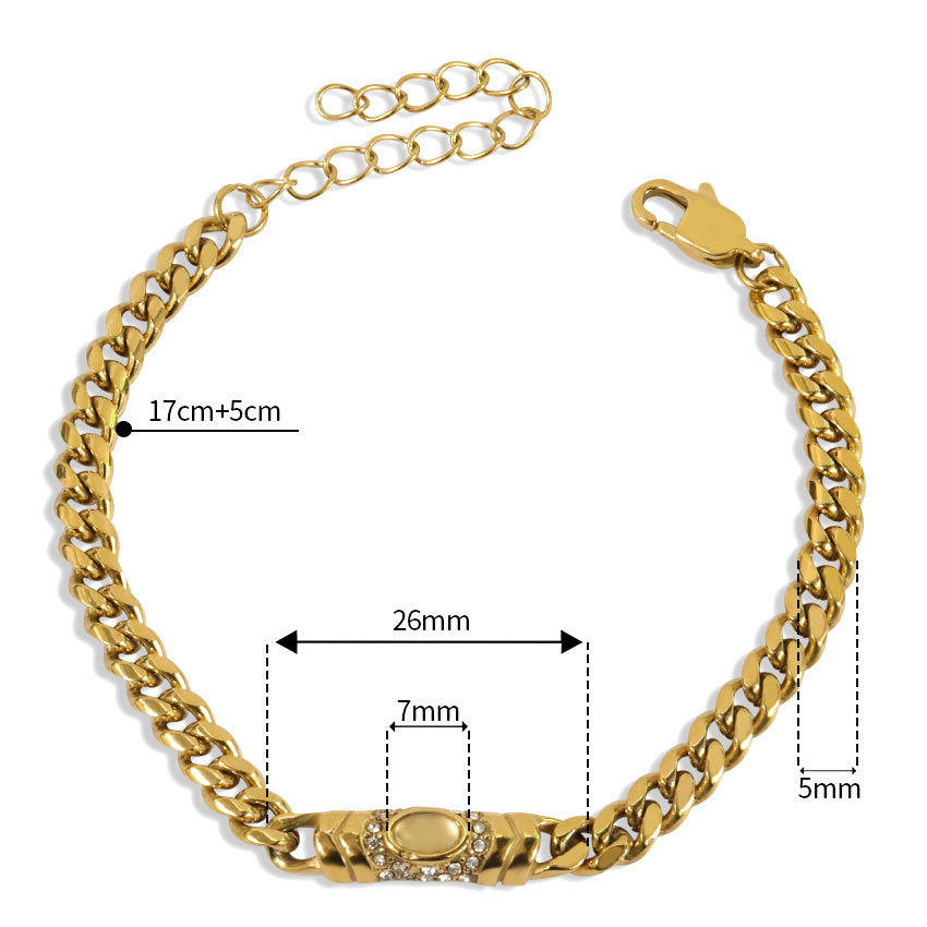 Collana e bracciale in stile rétro con croce e design cubano, gioielli di moda Valstrend shop, accessori di tendenza e originale