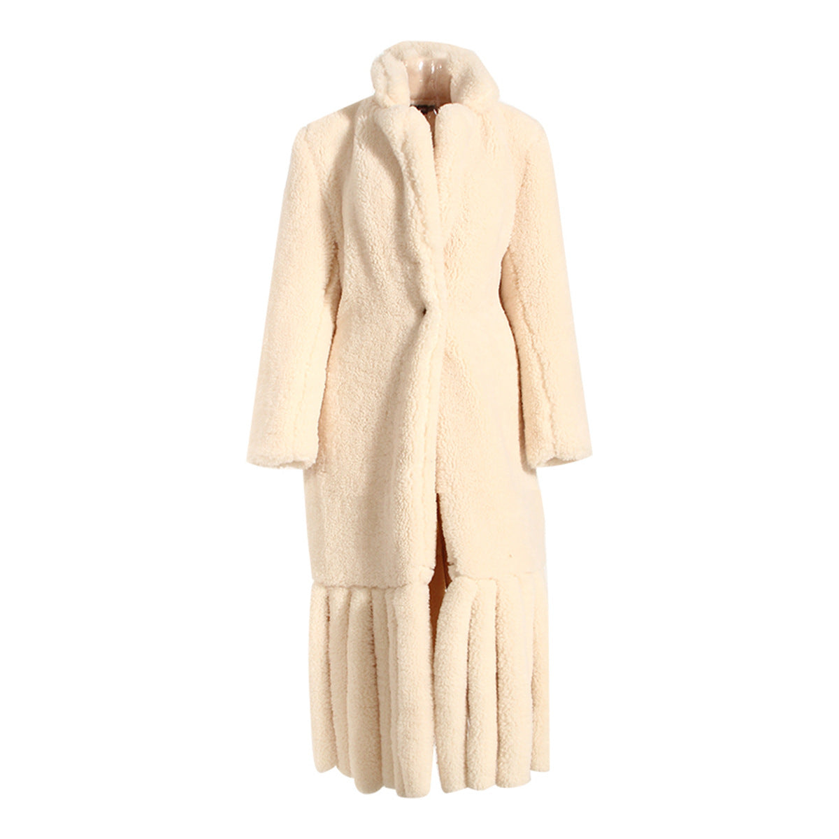 Cappotto lungo in stile lana Valstrend, con taglio classico e dettagli eleganti, ideale per look sofisticati in inverno.