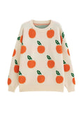 Maglione casual arancione con collo rotondo a maniche lunghe in maglia, marca Valstrend.