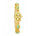Orologio da donna Valstrend con cinturino a catena, pietra Dongling e giada Hetian, resistente all'acqua e stile retrò elegante.