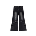 Jeans skinny in stile usurato con toppe e strappi, pantaloni casual di Valstrend shop in tessuto washed-out.