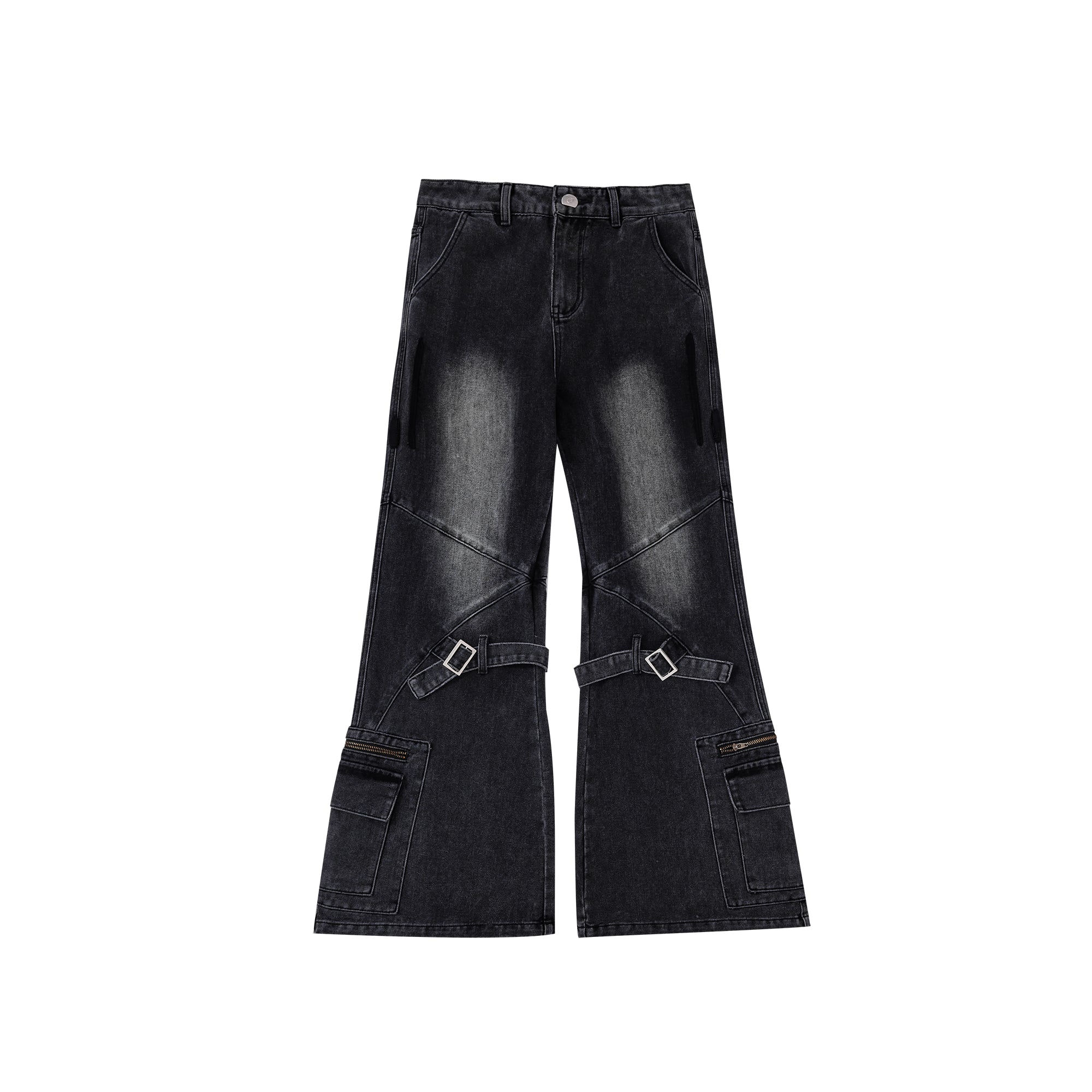 Jeans skinny in stile usurato con toppe e strappi, pantaloni casual di Valstrend shop in tessuto washed-out.