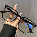 Steampunk Square Blue Light Blocking Glasses - Clear Lens, Lightweight & Comfortable for Computer, TV, and Phone Use