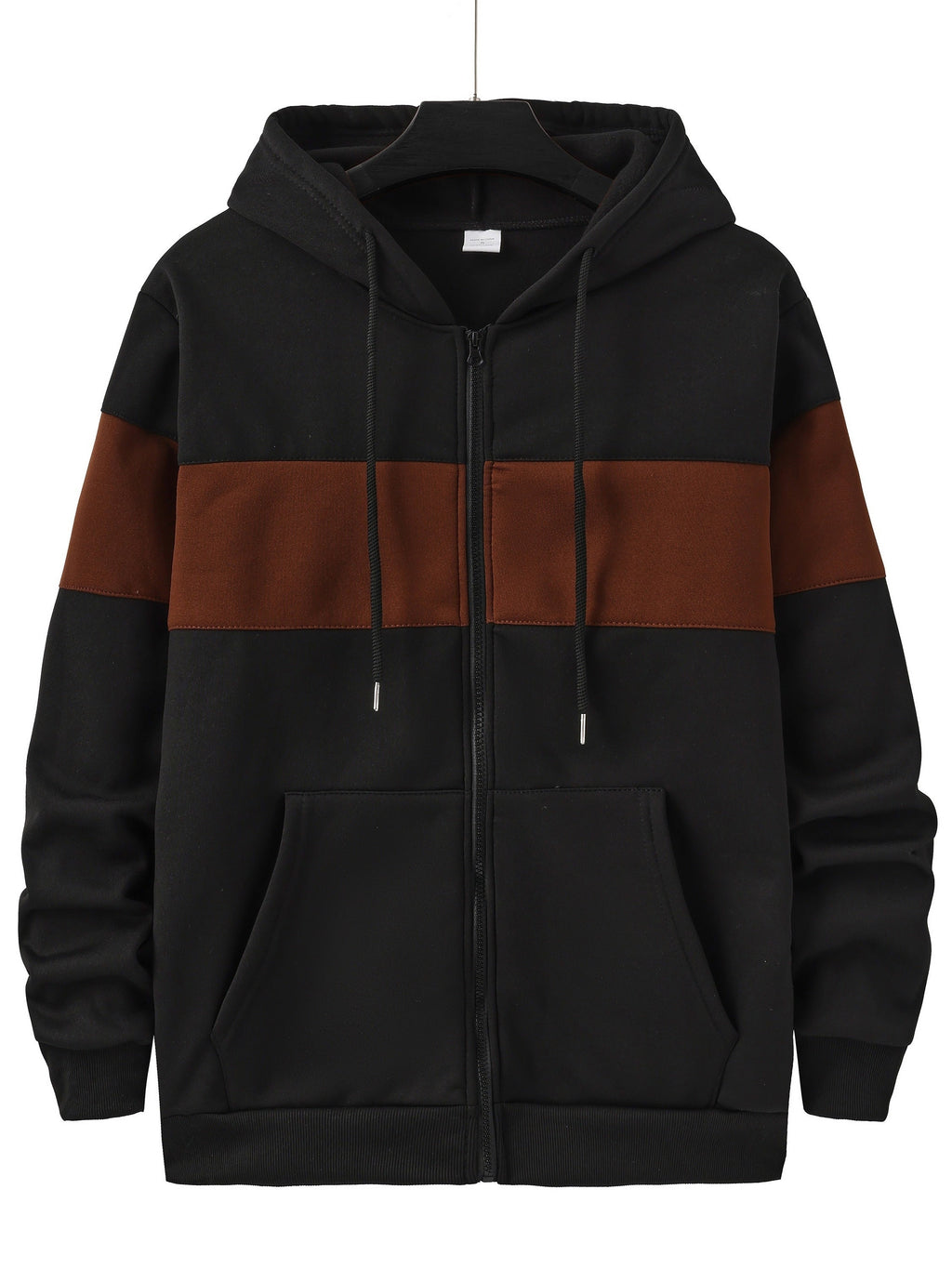 Felpa con cappuccio da uomo Valstrend, giacca zip a maniche lunghe con tasche, stile casual e trendy per primavera e autunno
