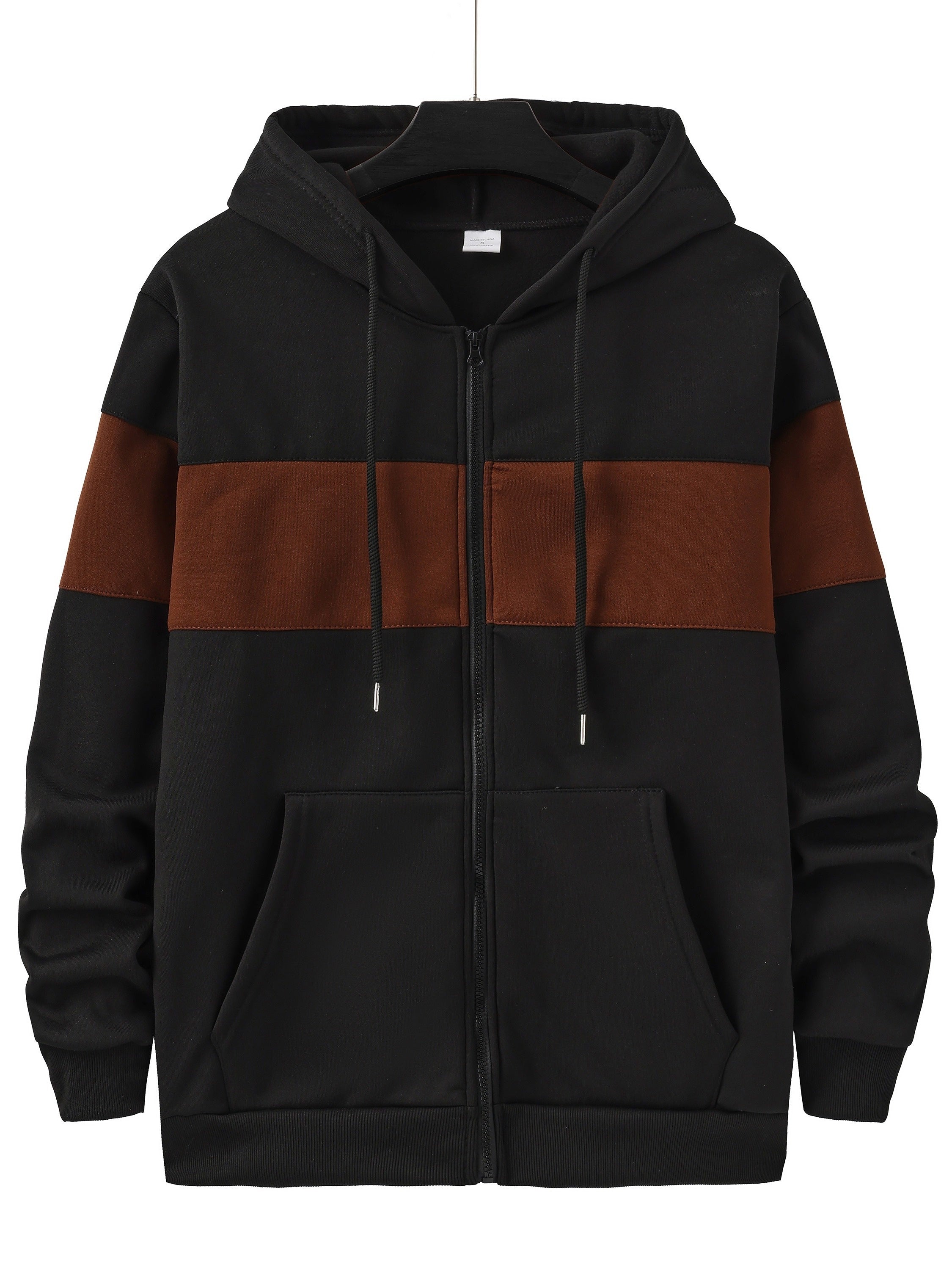Felpa con cappuccio da uomo Valstrend, giacca zip a maniche lunghe con tasche, stile casual e trendy per primavera e autunno