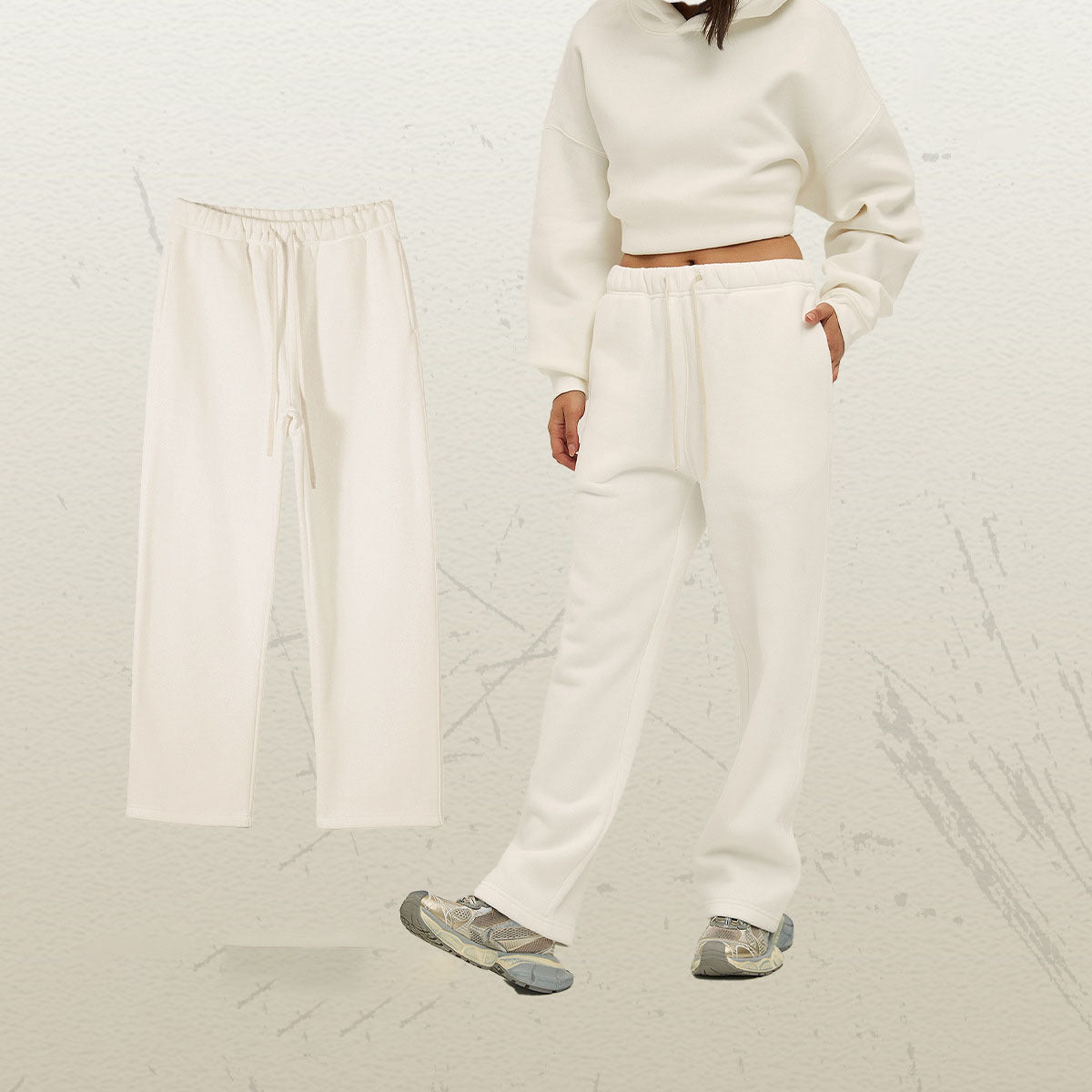 Pantaloni sportivi morbidi e larghi in velluto colorato per donna, stile casual e comodo, marca Valstrend shop.