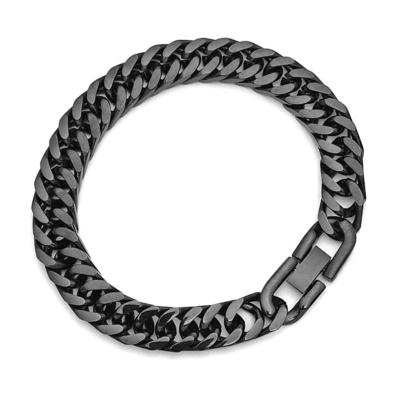 Bracciale vintage da uomo Valstrend in titanio, stile cubano, semplice, di alta qualità e versatile, perfetto per look hip hop.
