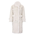 Cappotto lungo in pelliccia da donna Valstrend, elegante e caldo, con cappuccio e chiusura frontale in pelliccia sintetica.
