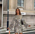 New Style Silver Sequins Dress