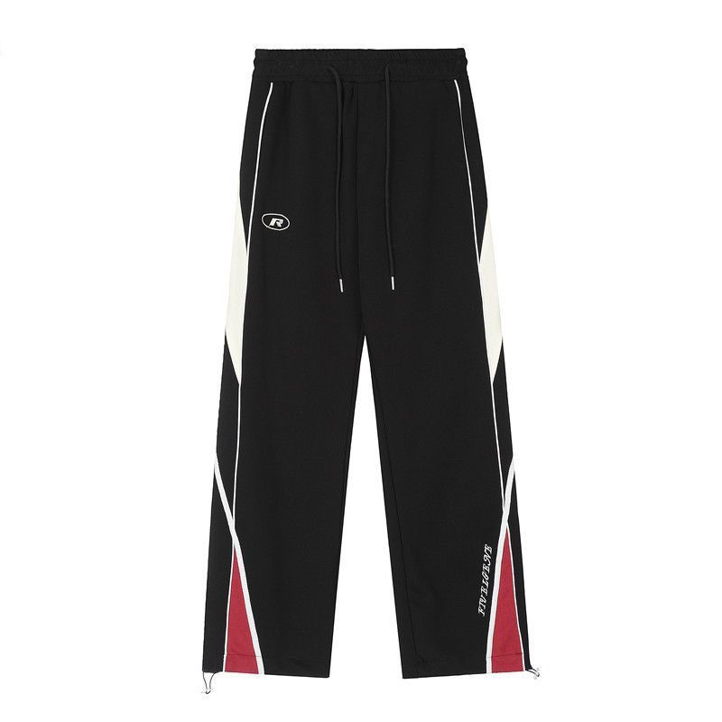 Pantaloni sportivi retro da donna Valstrend, a righe con contrasto, vestibilità larga e stile casual e comodo.