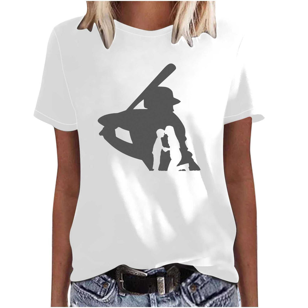 Mother's Day Baseball Women's Various Styles Loose-fitting Pullover Round-neck Short-sleeved T-shirt