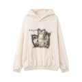 Men's Street Fashion Hip Hop Autumn And Winter Thickened Lamb Wool Hooded Pullover