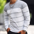 Maglione da uomo a righe in maglia, maniche lunghe e girocollo casual, ideale per autunno e primavera, marca Valstrend shop