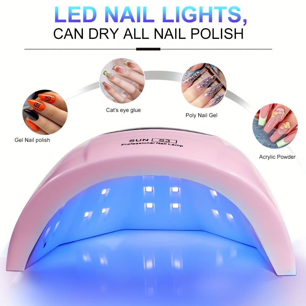 Lampada professionale Valstrend 24-LED UV per unghie, asciuga gel con sensore automatico, timer e display LCD, alimentata via USB.