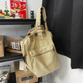 Zaino in tela washed stile coreano grande capacità, retro e Mori, marca Valstrend, con dettagli e tasche visibili.