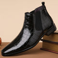 Stivali Chelsea da uomo Valstrend, stivaletti in pelle lucida alta 48 con tacco, stile elegante e alla moda