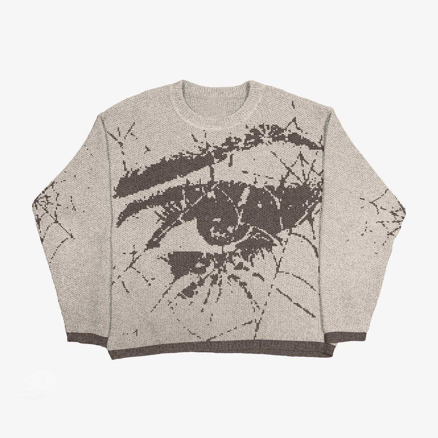 Long Sleeve Loose Sweater Pullover Jacquard Sweater Top