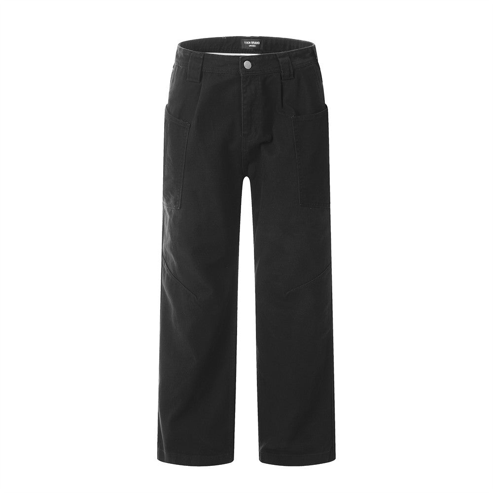 Pantaloni di jeans da lavoro da uomo Valstrend shop, abbigliamento moda, in denim con tasche e cuciture robuste.