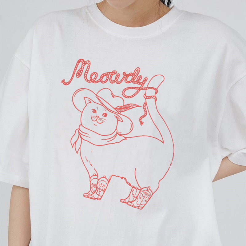 Maglietta cotone a maniche corte Valstrend, stile carino e casual, mostra il design morbido e confortevole del T-shirt.