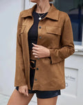 Giacca slim-fit in pelle All-match per donna di Valstrend shop, stile casual con dettagli moderni e chiusura frontale.
