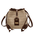 Borsa estiva in paglia intrecciata con tracolla a spalla, stile semplice e da spiaggia, marca Valstrend, design coreano.