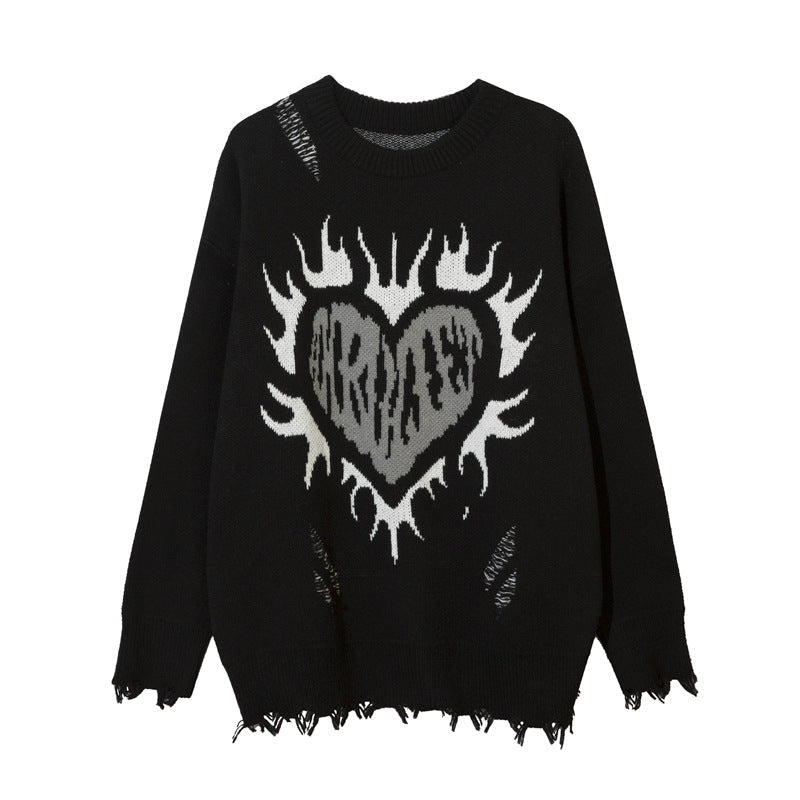 Maglione con cuore a girocollo per uomo Valstrend, tessuto morbido e confortevole, con motivo a cuore sul davanti.