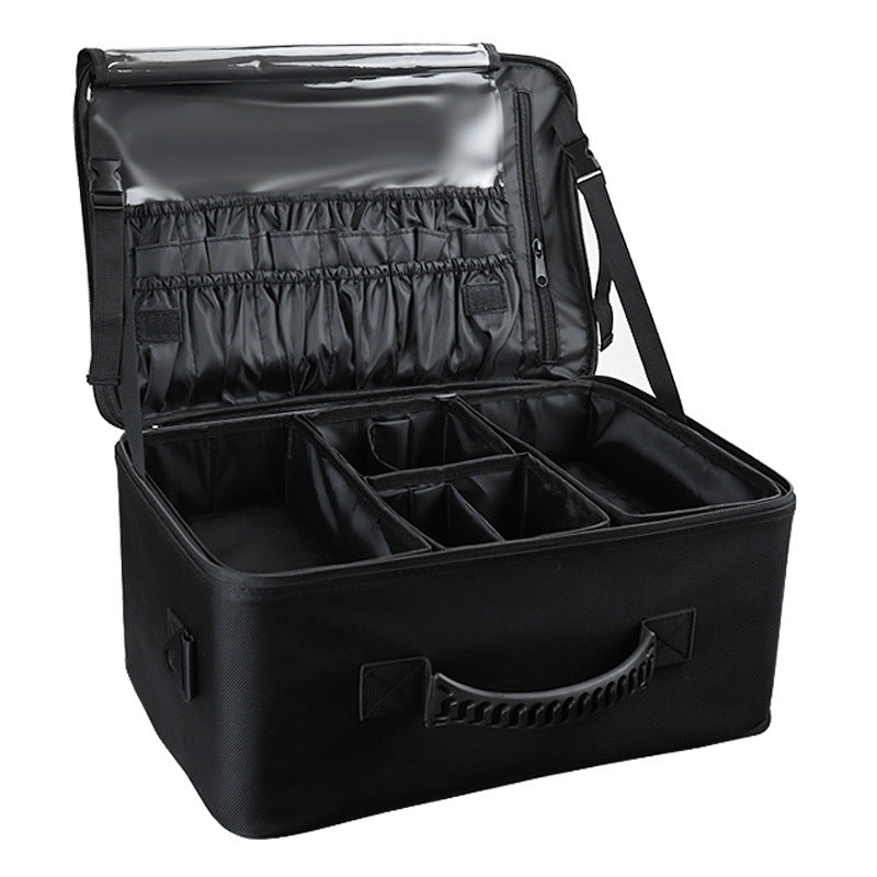 Valstrend shop trousse de maquillage professionnelle pour artistes, idéale pour le maquillage en extérieur, avec compartiments spacieux