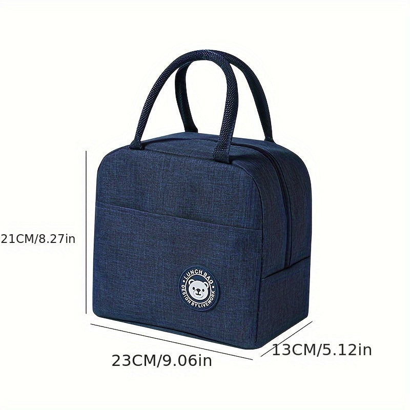 Portable Insulated Lunch Bag, Functional Thermal Lunch Bag, Women's Casual Handbag & Bento Bag