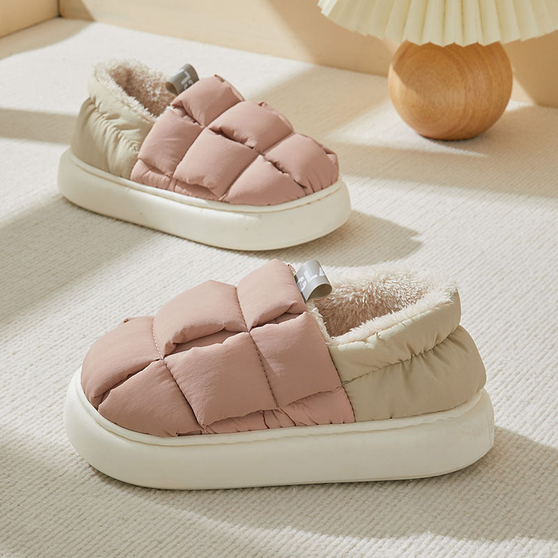 Scarpe in cotone Valstrend, pantofole morbide e calde per coppie, superficie twist colorata e comoda per la casa.