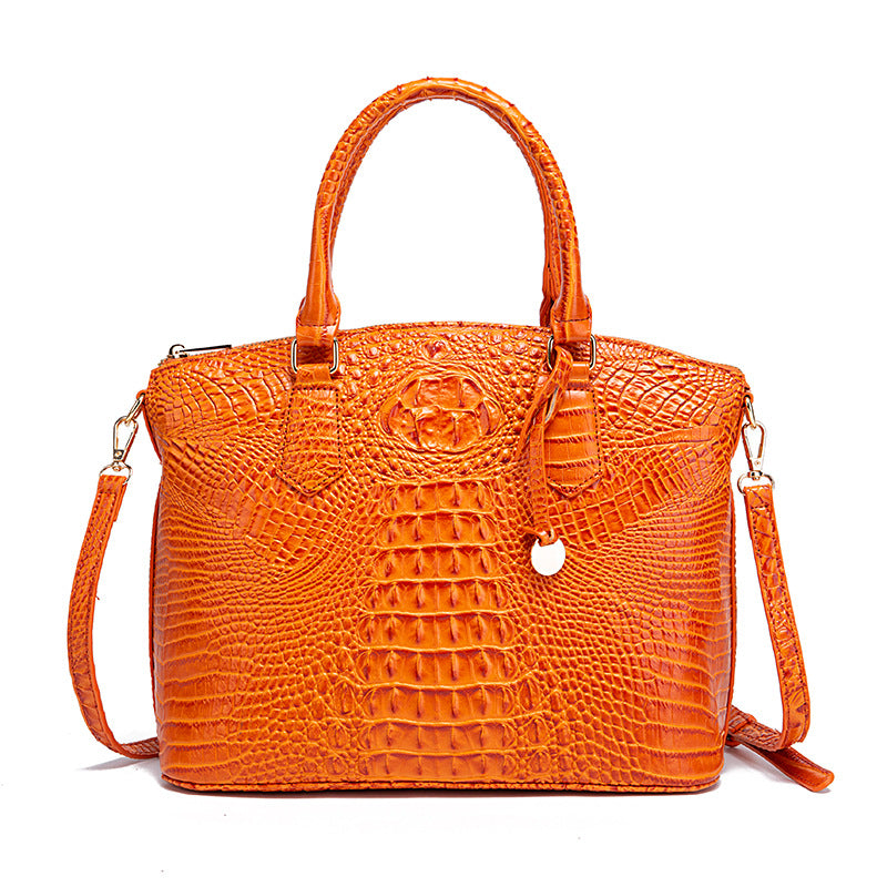 Borsa messenger portatile donna Valstrend con motivo rettile retrò, compatta e elegante, con tracolla regolabile e dettagli in stile coccodrillo