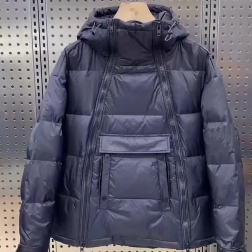 Giacca in cotone imbottito da uomo Valstrend, giacca con cappuccio invernale con zip diagonale per coppie
