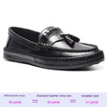 Scarpe uomo estate Valstrend stile britannico in pelle, slip-on casual e comode, con suola antiscivolo.