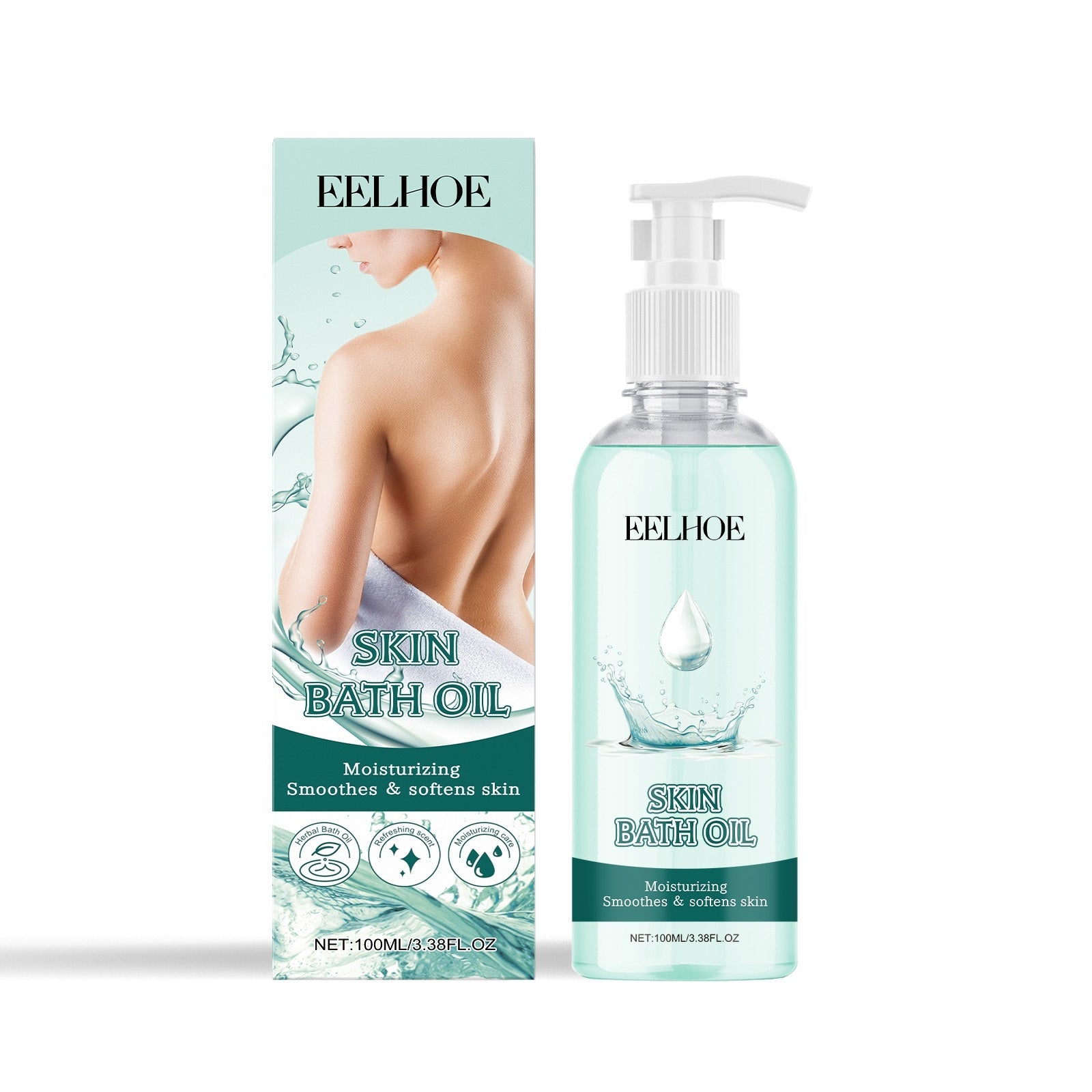 Olio da bagno idratante e levigante Valstrend shop, bottiglia con olio per la cura della pelle durante il bagno