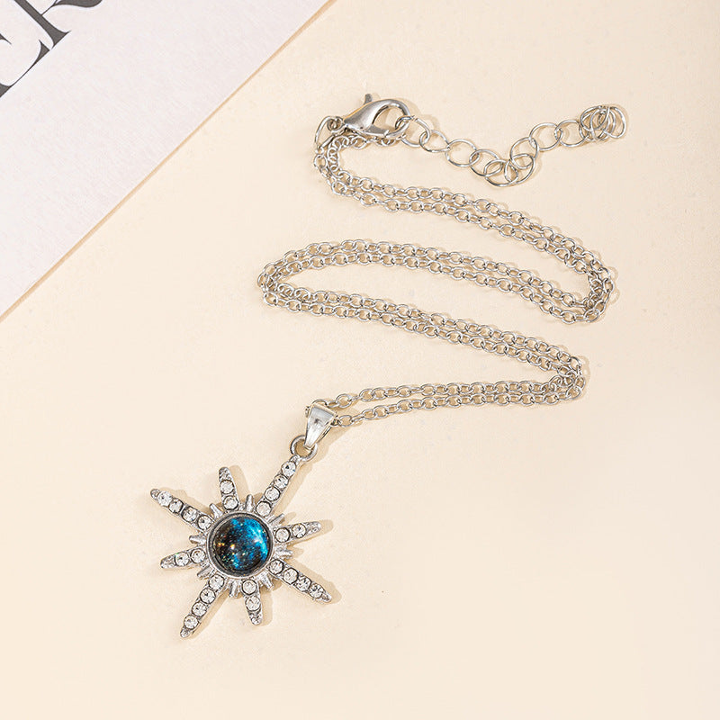 Collana in lega con ciondolo a stella a sei punte per donna, stile fashion, marchio Valstrend.